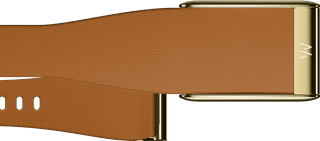 WHOOP 5.0 LeatherLuxe Tapered Band Brown/Gold S/M