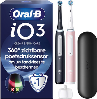 Oral-B iO 3 Lot de 2 Noir et Rose Value Pack