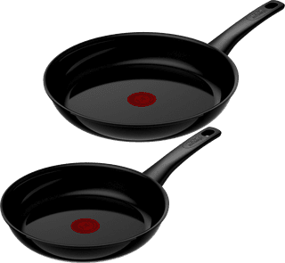 Tefal Renew On Ceramic Frying Pan Set 24cm + 28cm Black