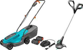 Gardena PowerMax 30/18 V P4A + Gardena SmallCut 23/18 V P4A avec Batterie 2,5 Ah (2x)
