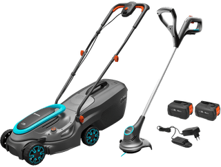 Gardena PowerMax 32/18V P4A Set avec Batterie 4,0 Ah + Gardena SmallCut 23/18V P4A (sans batterie) + Gardena PBA 18V/72 P4A 4,0 Ah