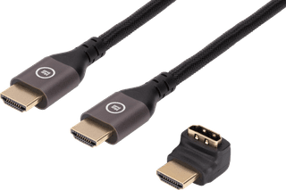 BlueBuilt HDMI Cable 4K 120Hz / 8K 60Hz Nylon 2m + 90° Adapter