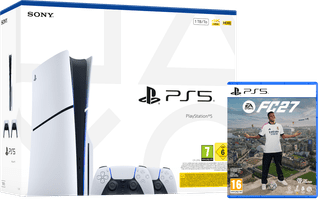 PlayStation 5 Slim Disc Edition + EA Sports FC 27 + Manette Supplémentaire Blanc