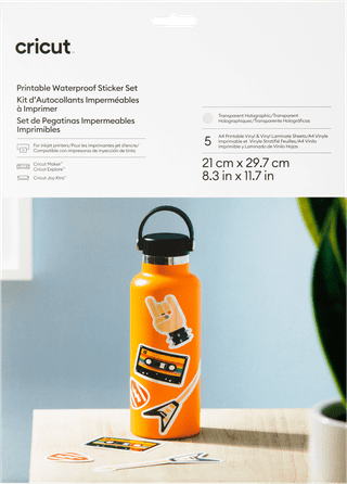 Cricut Waterbestendige Stickerset Holografisch Transparant A4 (5 vellen)