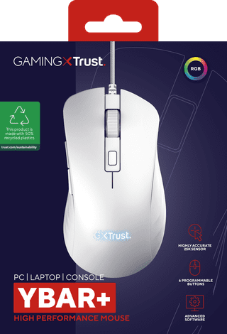 Trust GXT 924W Ybar+ Pro Souris Gamer Blanc