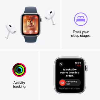 Apple Watch SE (2022) 4G 44mm Midnight Aluminum Sport Band M/L
