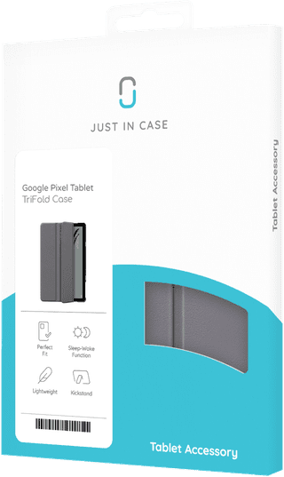Just in Case Smart Tri-Fold Google Pixel Tablet Book Case Gris