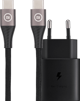 Samsung Super Fast Charging Charger 25W + BlueBuilt USB-C to USB-C Cable 1.5m Nylon