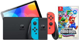 Nintendo Switch OLED Blue/Red + Super Mario Bros. Wonder