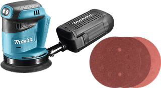 Makita DBO180ZJ (sans Batterie) + Bosch Disque Abrasif 125 mm K80, K120, K240 (25x)