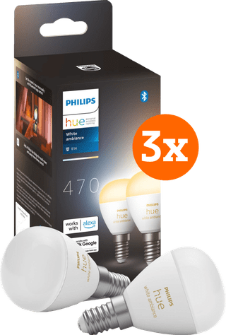 Philips Hue Luster kogellamp White Ambiance E14 6-pack