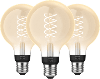 Philips Hue Filament Light White Globe E27 3-pack