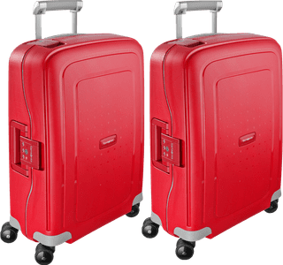 Samsonite S'Cure Spinner 55cm Crimson Red Duo Suitcase Set