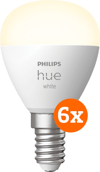 Philips Hue Spherical Light White E14 6-pack