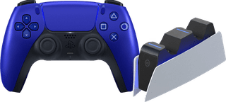 Sony PlayStation 5 DualSense Wireless Controller Cobalt Blue + BlueBuilt Charging Dock