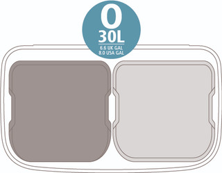 Brabantia Bo Touch Bin 2x 30L Confident Gray