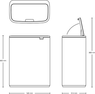 Brabantia Bo Touch Bin 2x 30L Confident Gray