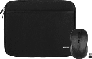 BlueBuilt Housse pour Ordinateurs Portables Largeur 37 cm 15-16 Pouces M Noir + Nexum Souris Sans Fil