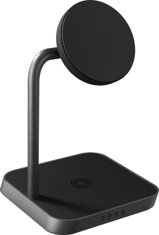 ZENS 2-in-1 MagSafe and Qi2 Wireless Charger 15W with Stand Black