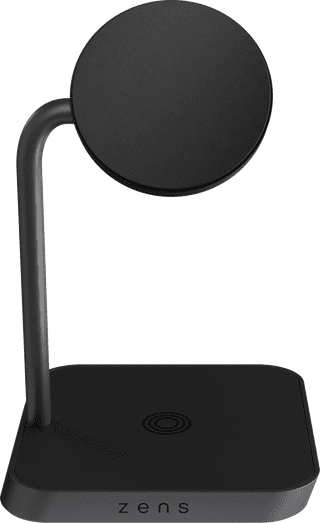 ZENS 2-in-1 MagSafe and Qi2 Wireless Charger 15W with Stand Black