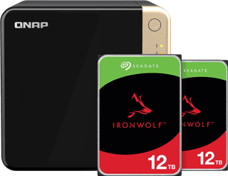 QNAP TS-464-8G + Seagate IronWolf 12 To Lot de 2