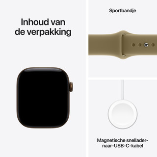 Apple Watch Series 12 Cellular 42mm Donkerbrons Sportband S/M