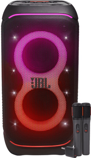 JBL Partybox Stage 320 + Draadloze microfoonset