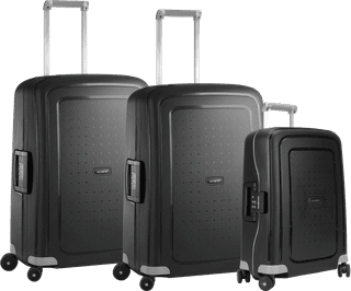 Samsonite S'Cure Spinner 69cm + 69cm + 55cm Black Suitcase Set
