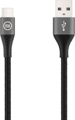 BlueBuilt USB-A to USB-C Cable 1.5m Nylon Black