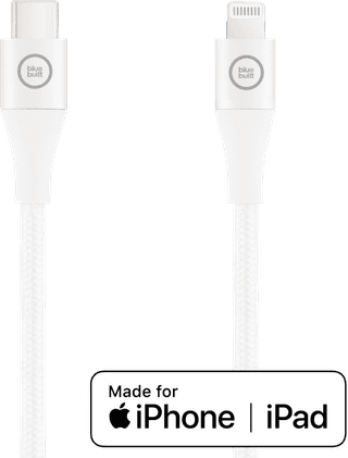 BlueBuilt USB-C to Lightning Cable 3m Nylon White