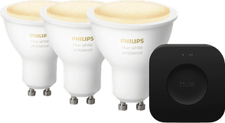 Philips Hue White Ambiance GU10 3-Pack + Bridge Pro Startpakket