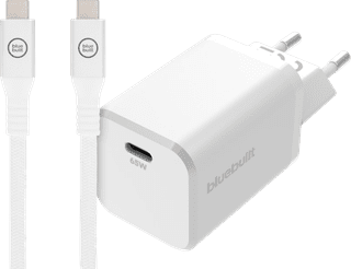 BlueBuilt Power Delivery Universal Charger 65W + USB-C Charging Cable (2m) White