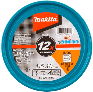 Makita Cutting Disc Stainless Steel 115mm 12 units