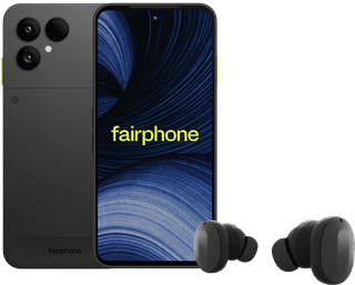 Fairphone 6+ 256GB Zwart 5G + Fairbuds Wireless Zwart