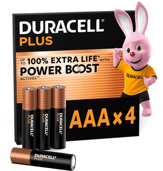 Duracell Alkaline Plus AAA batteries 4 units