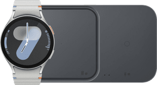 Samsung Galaxy Watch 7 4G Zilver 44mm + Duo Draadloze Oplader
