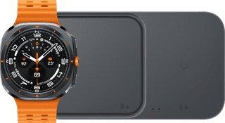 Samsung Galaxy Watch Ultra 4G Grijs/Oranje 47mm + Duo Draadloze Oplader