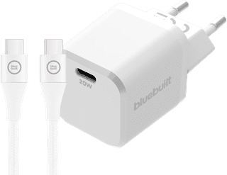 BlueBuilt Power Delivery Charger 20W + USB-C Cable 3m Nylon White