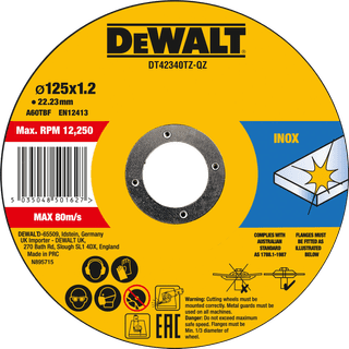 DeWalt Cutting Disc INOX 125x1x22.2mm 10 units