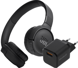 JBL Tune 520BT Noir + BlueBuilt Chargeur Quick Charge avec Port USB-A 18 W Noir