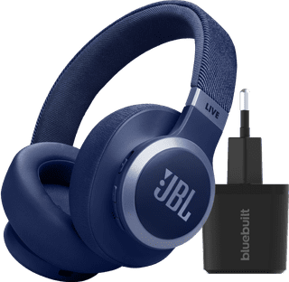 JBL Live 770NC Blue + BlueBuilt Quick Charge Charger with USB-A Port