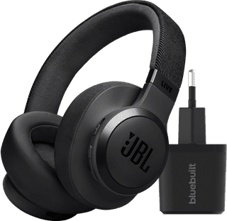 JBL Live 770NC Noir + BlueBuilt Chargeur Quick Charge avec Port USB