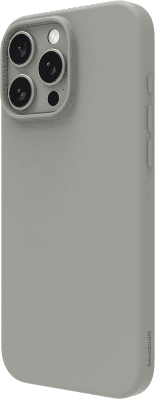 BlueBuilt Back Cover iPhone 16 Pro Max Grijs + Screenprotector Glas Duo Pack