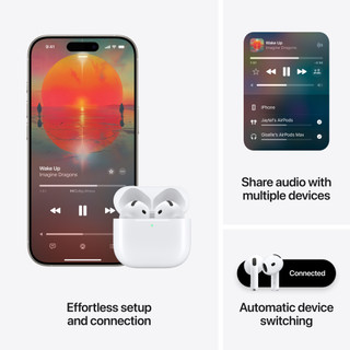Apple Watch Series 10 42mm Roségoud Sportband S/M + AirPods 4 Active Noise Cancelling