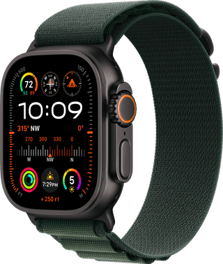 Apple Watch Ultra 2 4G 49mm Black Alpine Watch Strap Green M