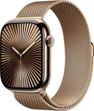Apple Watch Series 10 4G 46 mm Titane Or Bracelet Milanais M/L
