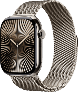 Apple Watch Series 10 4G 46mm Titanium Silver Milanese Watch Strap M/L
