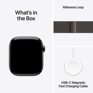 Apple Watch Series 10 4G 42mm Titanium Black Milanese Watch Strap