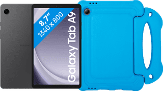 Samsung Galaxy Tab A9 8.7 inches 64GB WiFi and 4G Gray + BlueBuilt Kids Cover Blue