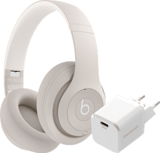 Beats Studio Pro Cream + BlueBuilt Power Delivery Charger with USB-C Port 20W White